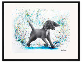 Gerahmter Kunstdruck Spaniel Splash