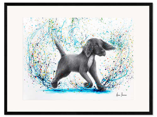 Framed art print Spaniel Splash