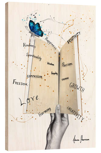 Wood print Book of life