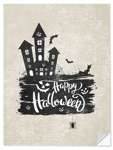 Wandsticker Happy Halloween im Schloss