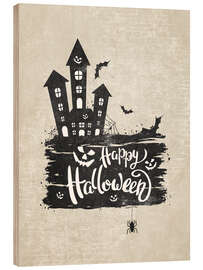 Cuadro de madera Castle happy halloween