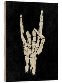 Hout print Halloween skeleton