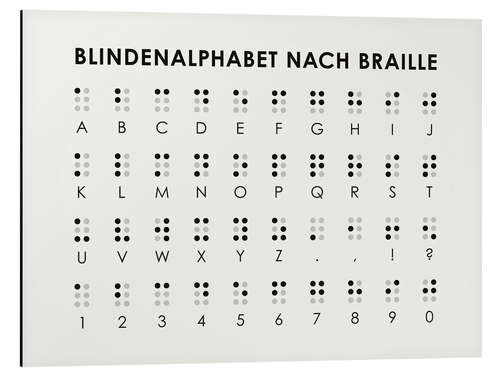 Alubild Blindenalphabet nach Braille