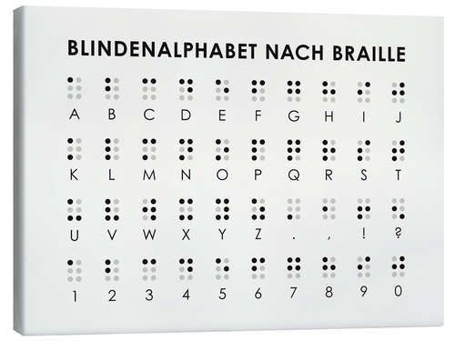 Stampa su tela Braille alphabet for the blind