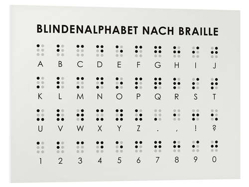 Foam board print Braille alphabet for the blind