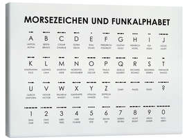 Leinwandbild  Morsezeichen und Funkalphabet (Deutsch und Englisch) - Iris Luckhaus