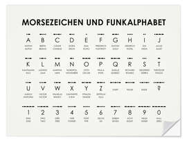 Sticker mural Morse Code and Radio Alphabet (German and English)