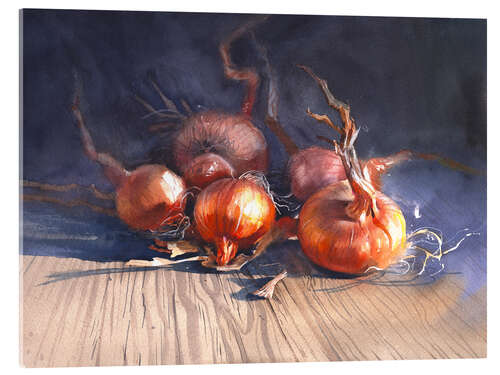Akryylilasitaulu Onion still life