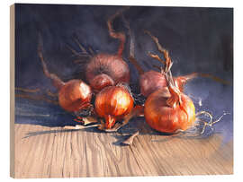 Stampa su legno Onion still life