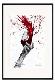 Gerahmter Kunstdruck Tiefroter Wein