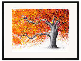 Gerahmter Kunstdruck Herbstlicher Sommerparkbaum