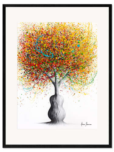 Innrammet kunsttrykk Rainbow Guitar Tree