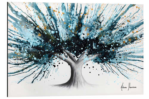 Tableau en aluminium Golden night tree