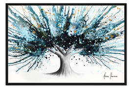 Gerahmter Kunstdruck Goldener Nachtbaum