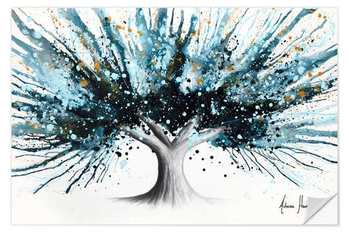 Adesivo murale Golden night tree