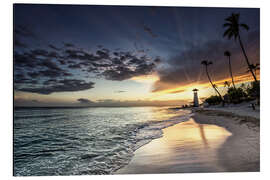 Aluminium print Lighthouse on the Caribbean beach