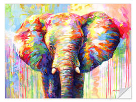 Naklejka na ścianę Colorful elephant