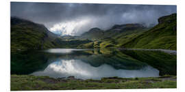 Foam board print Mountain lake in the Swiss Alps