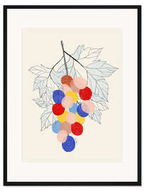 Gerahmter Kunstdruck Ein Bund bunter Trauben