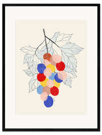 Framed art print A bunch of colourful grapes