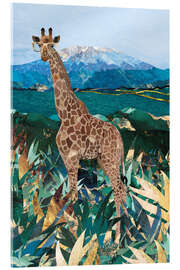 Acrylic print  Giraffe with Glasses in the Savannah - Sarah Manovski