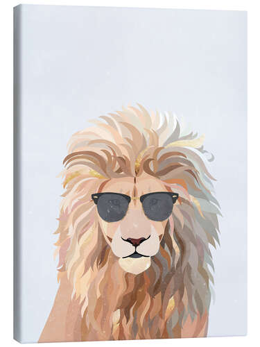 Canvas print Cool Lion with Sunglasses