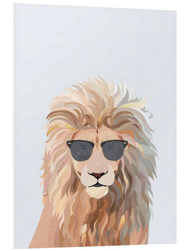 Quadro em PVC Cool Lion with Sunglasses