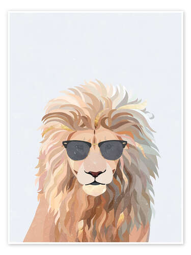 Poster Cool Lion with Sunglasses