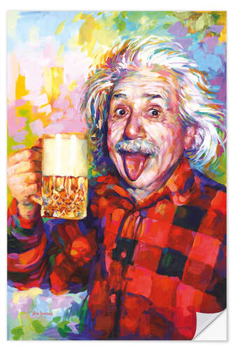 Selvklebende plakat Cheers, Einstein!