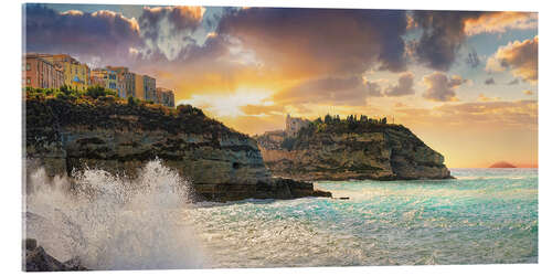 Quadro em acrílico Tropea at sunset