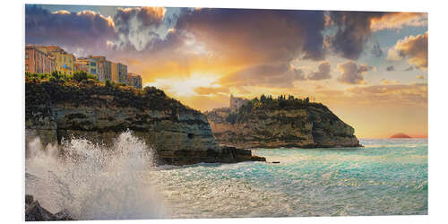 Foam board print Tropea at sunset