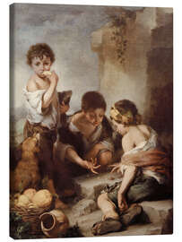 Canvas print Boys Playing Dice