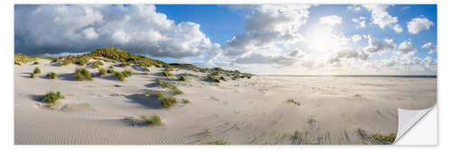 Selvklebende plakat At the beach in the sunshine, Panorama