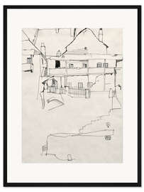 Gerahmter Kunstdruck Haus mit Schindeldach