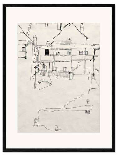 Impression artistique encadrée House with a shingle roof