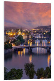 Gallery print Sunset over the Vltava River in Prague