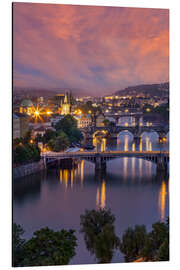 Magnettafel Sonnenuntergang über der Moldau in Prag