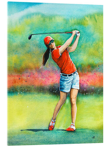 Acrylic print The Female Golfer