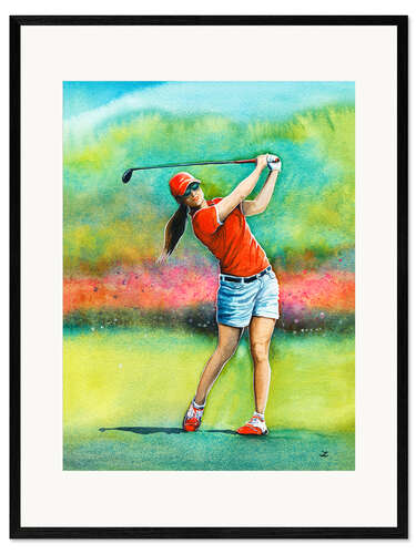 Innrammet kunsttrykk The Female Golfer