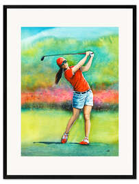 Kehystetty taidepainatus The Female Golfer