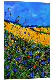 Foam board print Wildflowers on a hill