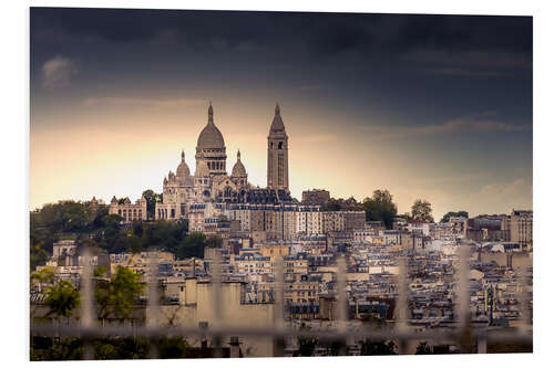 Hartschaumbild Blick auf die Sacré-Cœur, Montmartre-Hügel