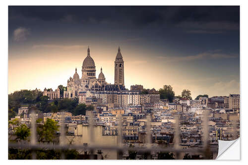 Sticker mural View of the Sacré-Cœur, Montmartre Hill