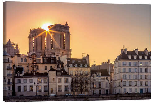 Leinwandbild Sonnenlicht über Paris