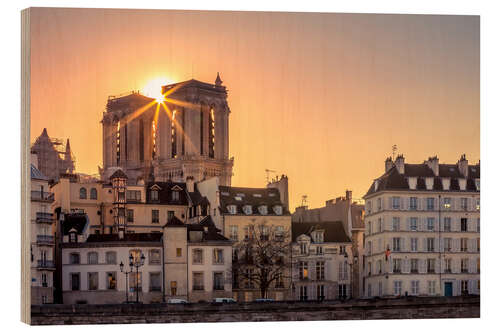 Wood print Sunlight Over Paris