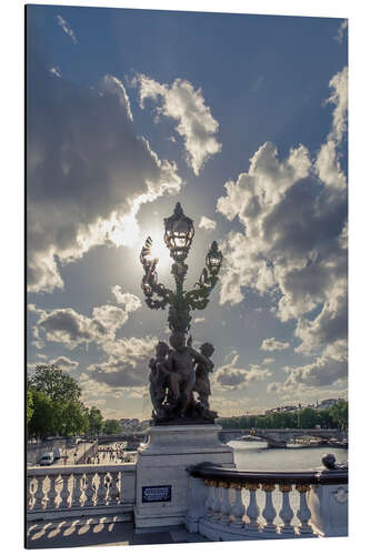 Alubild Sonnenstrahlen über der Seine, Paris