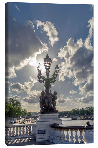 Lærredsbillede Sunbeams over the Seine, Paris