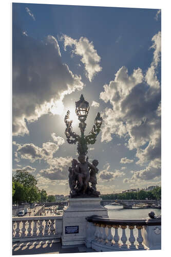 Foam board print Sunbeams over the Seine, Paris