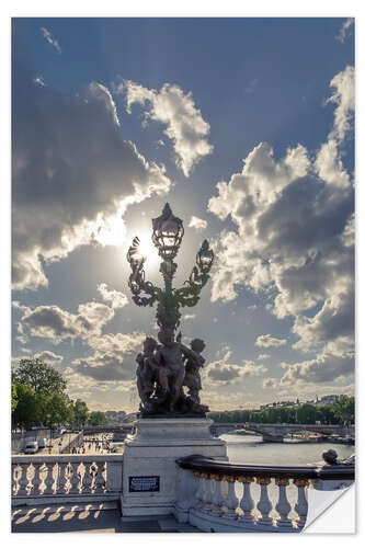 Vinilo para la pared Rayos de sol sobre el Sena, París