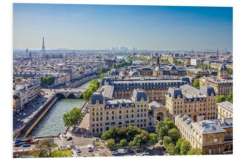 Foam board print View of sunny Paris